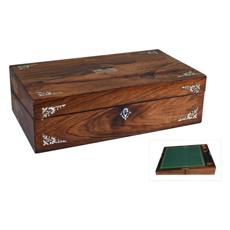 Travel writing case in rosewood, Napoleon III period - mid-19th century