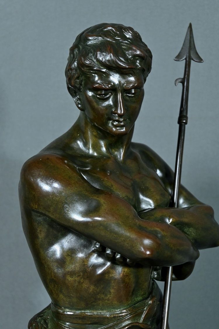 Importante bronzo "Il cacciatore di leoni" di H. Fugère - Fine XIX secolo