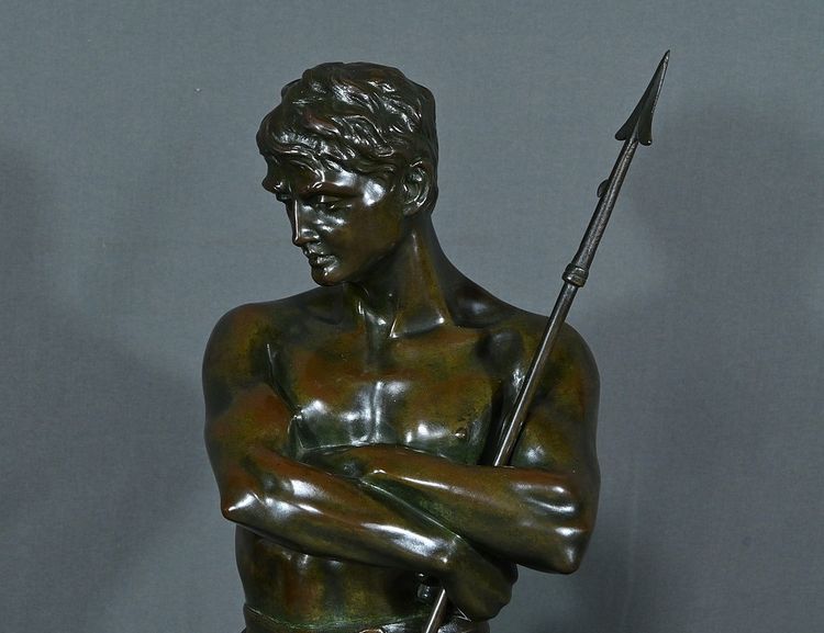 Importante bronzo "Il cacciatore di leoni" di H. Fugère - Fine XIX secolo