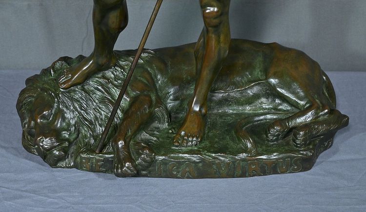 Importante bronzo "Il cacciatore di leoni" di H. Fugère - Fine XIX secolo