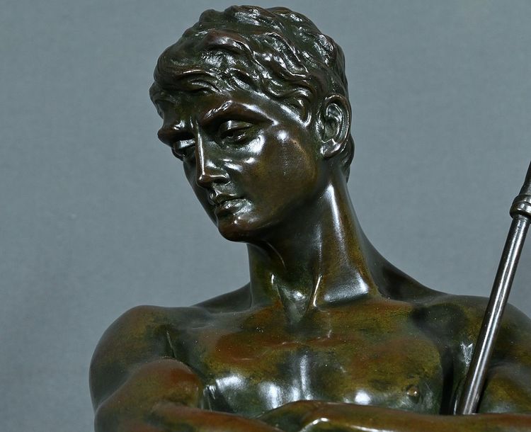 Importante bronzo "Il cacciatore di leoni" di H. Fugère - Fine XIX secolo