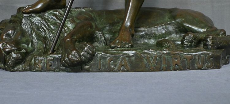 Importante bronzo "Il cacciatore di leoni" di H. Fugère - Fine XIX secolo