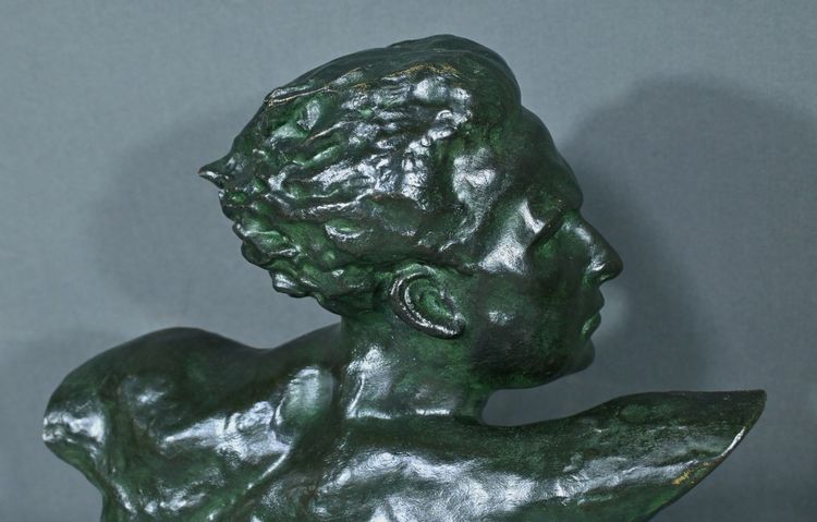 Bronzo "Jean Mermoz" di F. Focht, Art Déco - 1930