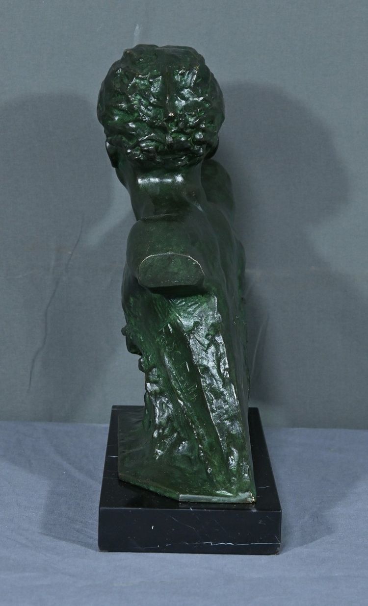 Bronzo "Jean Mermoz" di F. Focht, Art Déco - 1930