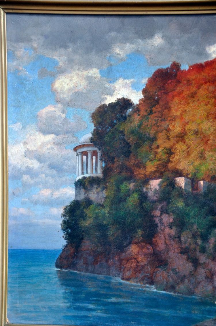 Hermann Rudisühli, Öl Auf Karton, Seelandschaft,