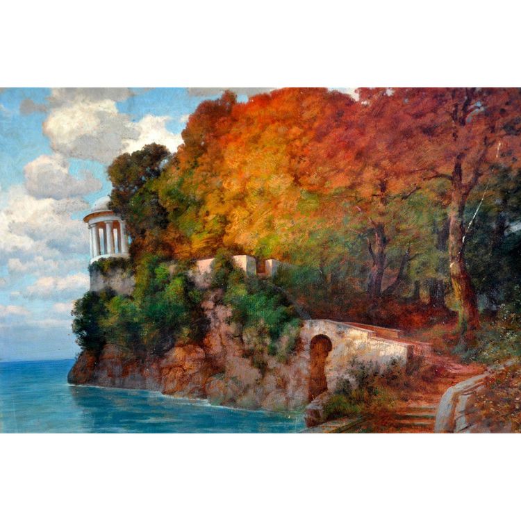 Hermann Rudisühli, Öl Auf Karton, Seelandschaft,