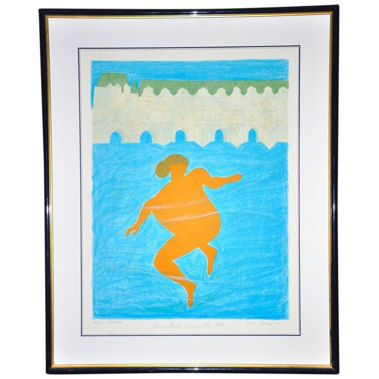 Lithograph Signed Pierre Boncompain Circa 1980