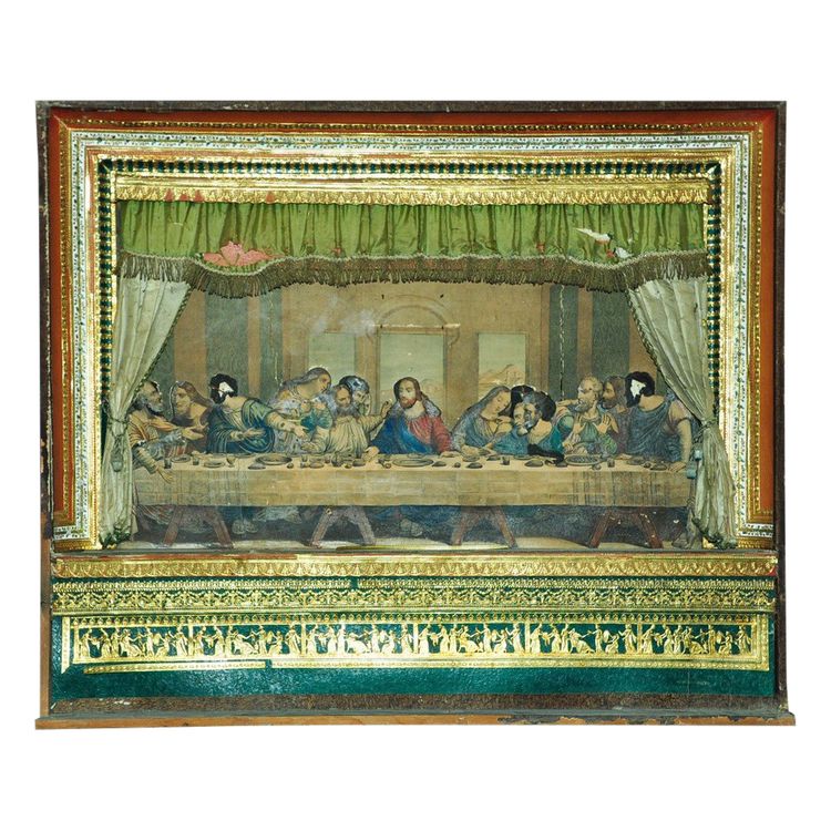 Diorama The Last Supper with sand mechanism circa 1880