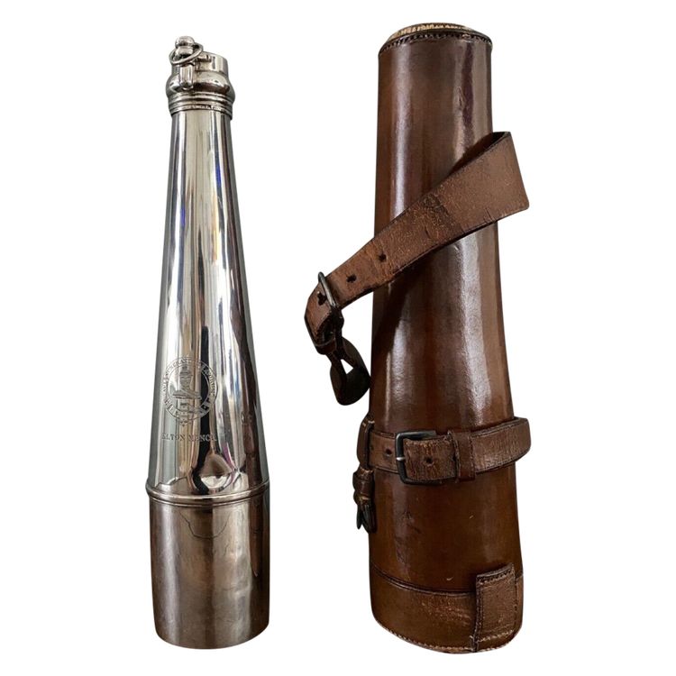 Silver hunting flask Asprey William Thomas Wright and Frederick Davies