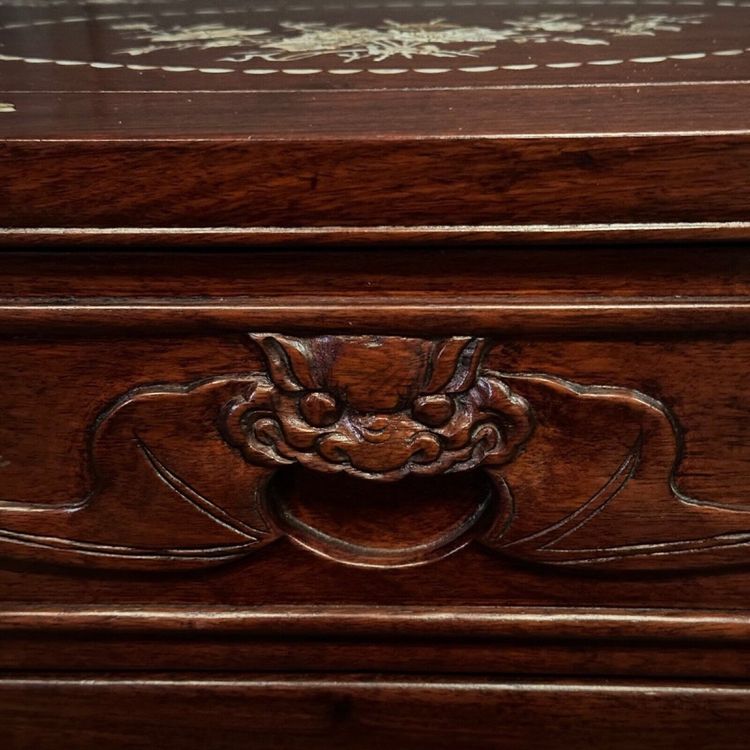 Console en bois de fer Chine ou Indochine début XXe incrustations nacre