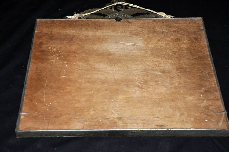 Wrought-iron mirror signed Fournet, hammered and riveted circa 1930
