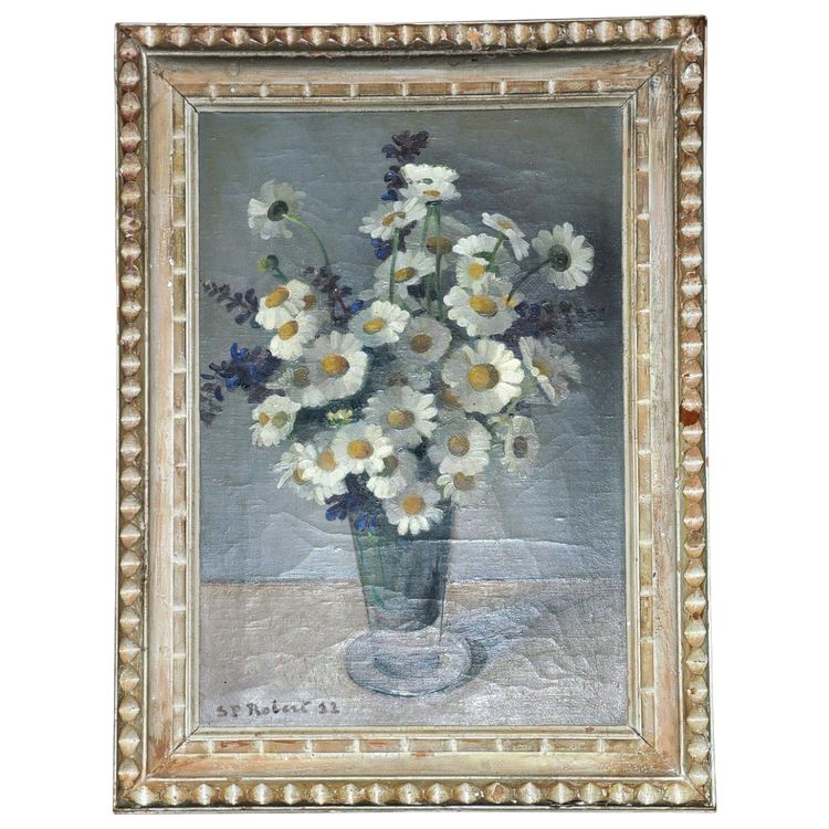 Öl auf Leinwand Stillleben mit Margeriten signiert Steven-Paul Robert 1932