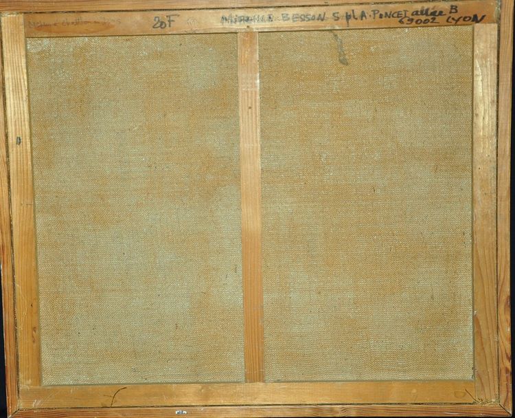 Öl auf Leinwand, signiert Mireille Besson, datiert und situiert "Mein Berg in Châtillon".