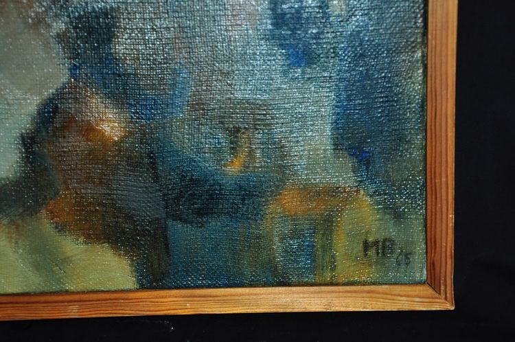 Öl auf Leinwand, signiert Mireille Besson, datiert und situiert "Mein Berg in Châtillon".