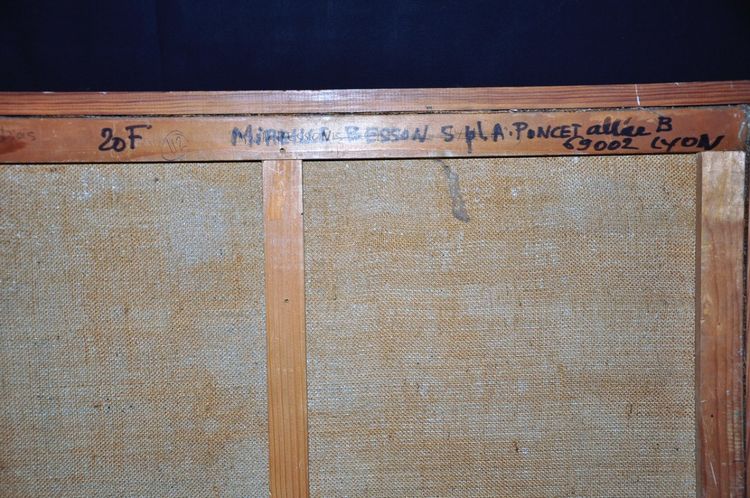 Öl auf Leinwand, signiert Mireille Besson, datiert und situiert "Mein Berg in Châtillon".