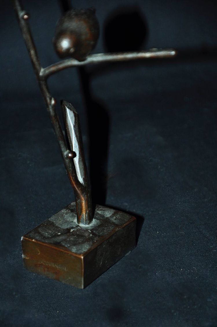 Sculpture en fer forgé martelé, riveté signée Michel Zadounaïsky circa 1940