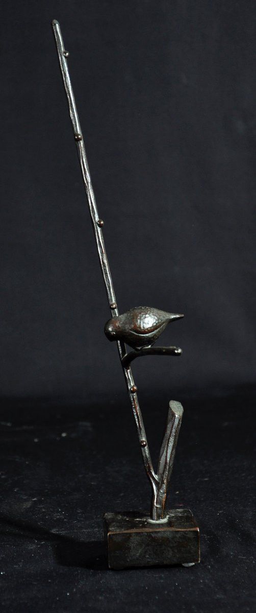 Sculpture en fer forgé martelé, riveté signée Michel Zadounaïsky circa 1940