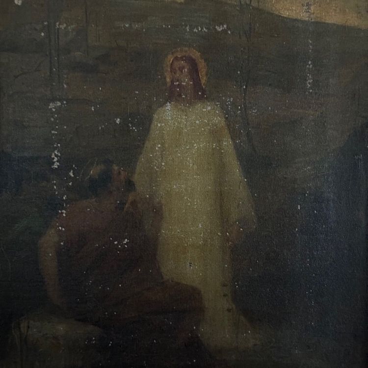 Scuola francese Jésus-Christ et saint Pierre au Jourdain Ollivier