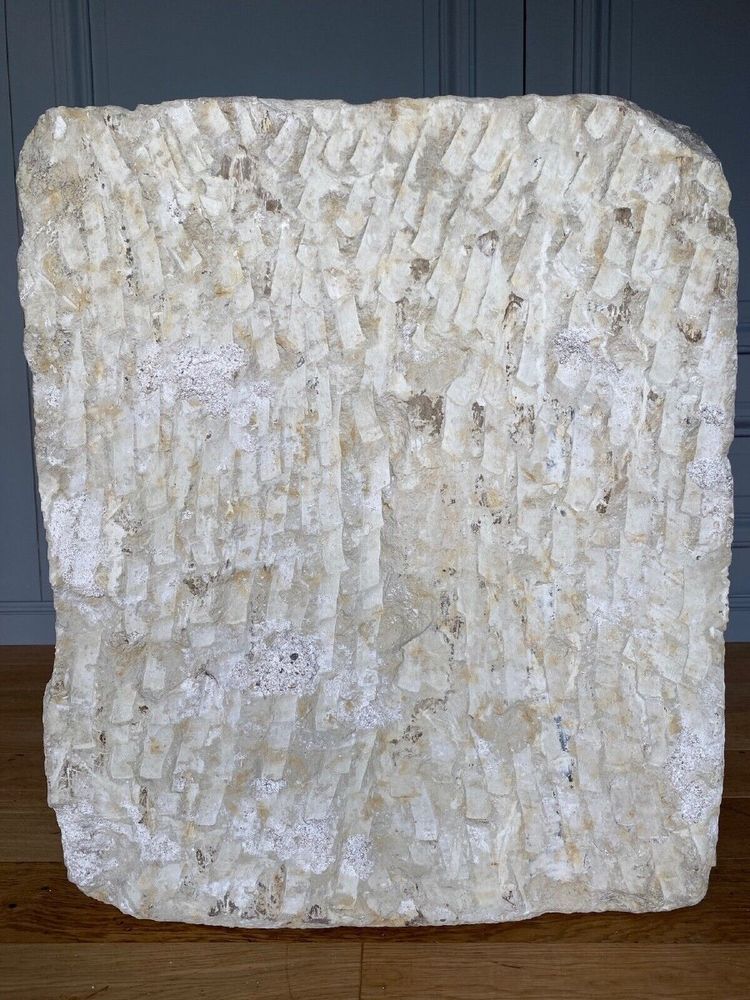 Sculpture, profile of a man with hair, face, stone, direct cut 20th century