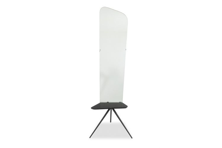 Standing mirror with black lacquered metal base. Circa 1960. LS6160506T