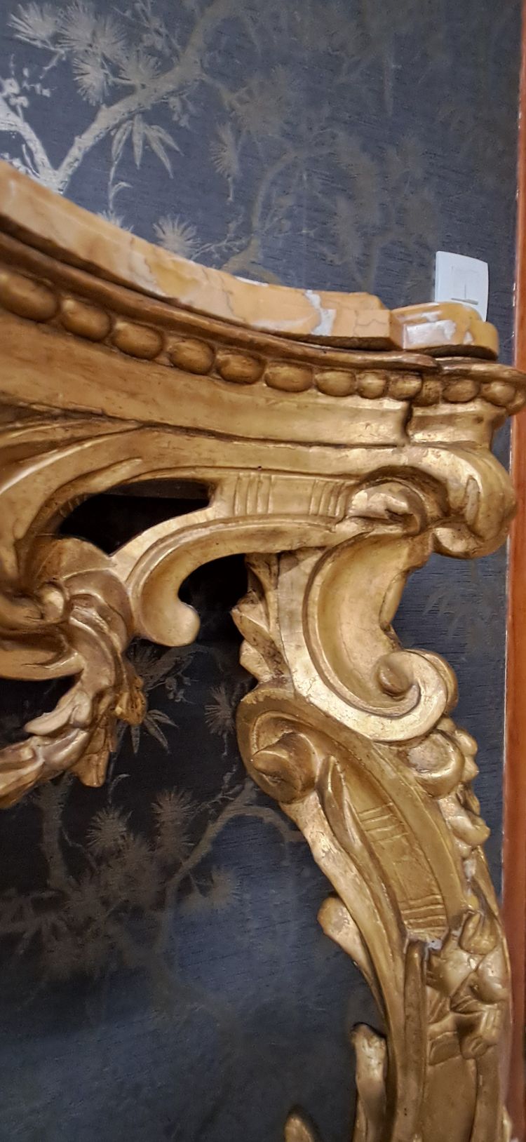 Louis XV gilded wood 2-legged console