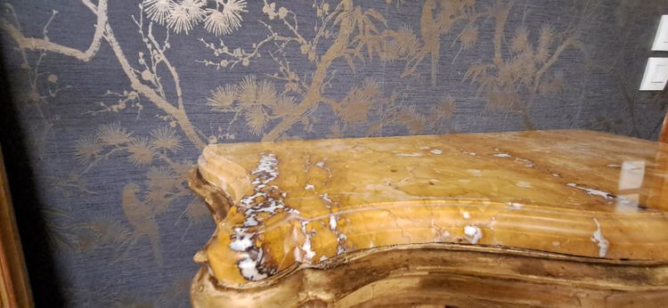 Louis XV gilded wood 2-legged console