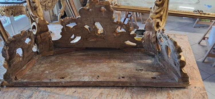 Louis XV gilded wood 2-legged console