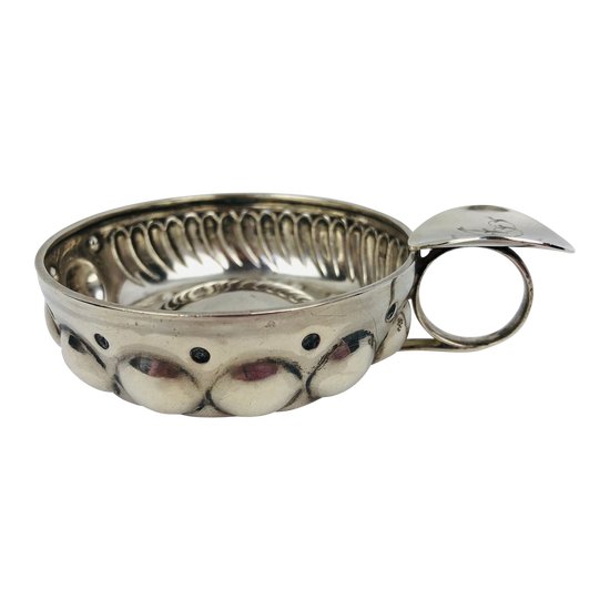 Monogrammed silver wine stein, French work, early 20th century