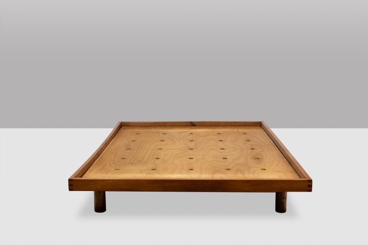 Pierre Chapo. “Godot” model blond oak bed. 1960s. LS6248611A