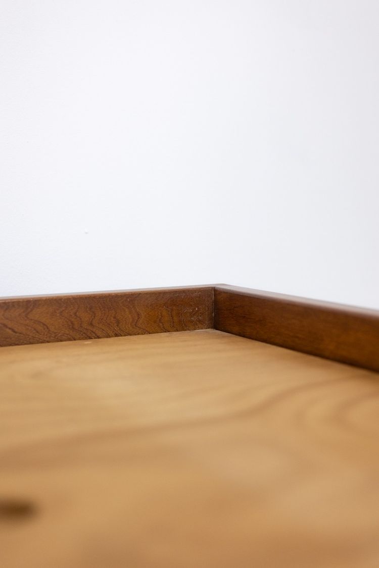 Pierre Chapo. “Godot” model blond oak bed. 1960s. LS6248611A