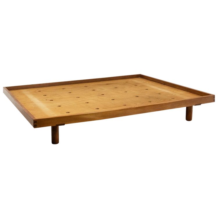 Pierre Chapo. “Godot” model blond oak bed. 1960s. LS6248611A