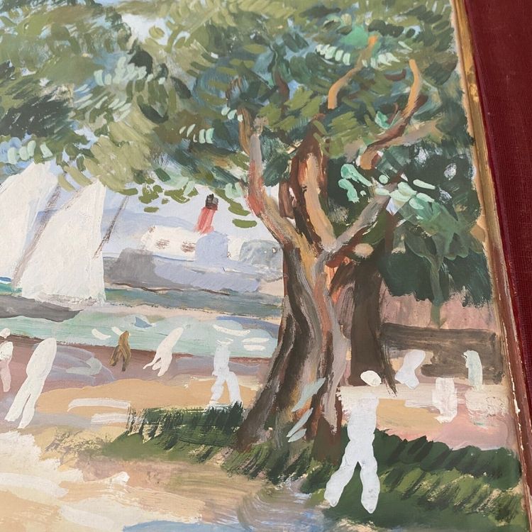 Aquarell auf Papier von Bernard Lamotte XXe Die Antillen