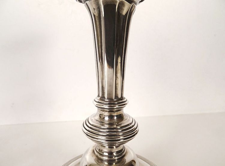 Pair of Silver Candlesticks, Farmers General, Paris, M-A. Leroy, 1780, 18th Century