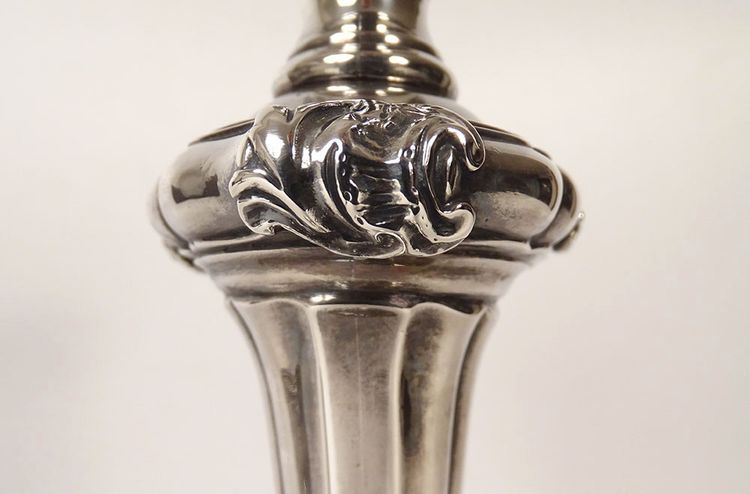 Pair of Silver Candlesticks, Farmers General, Paris, M-A. Leroy, 1780, 18th Century