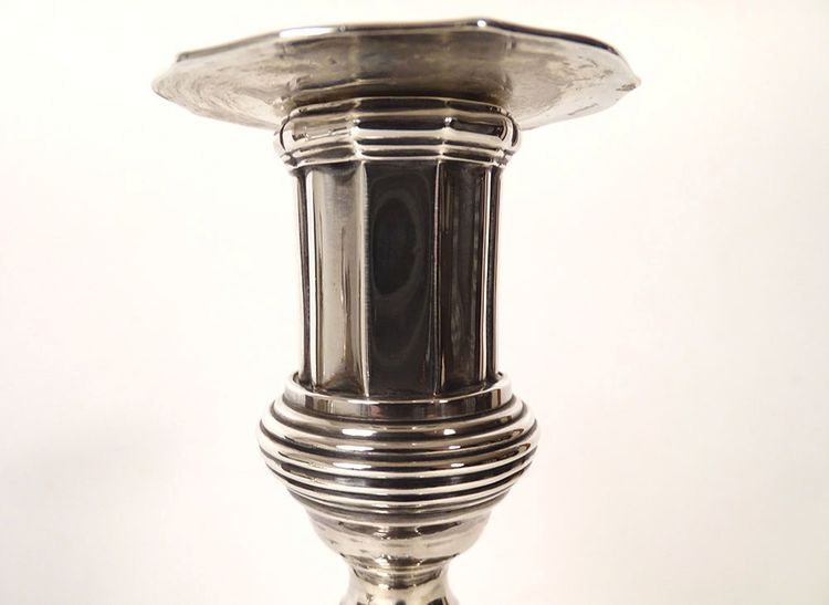 Pair of Silver Candlesticks, Farmers General, Paris, M-A. Leroy, 1780, 18th Century