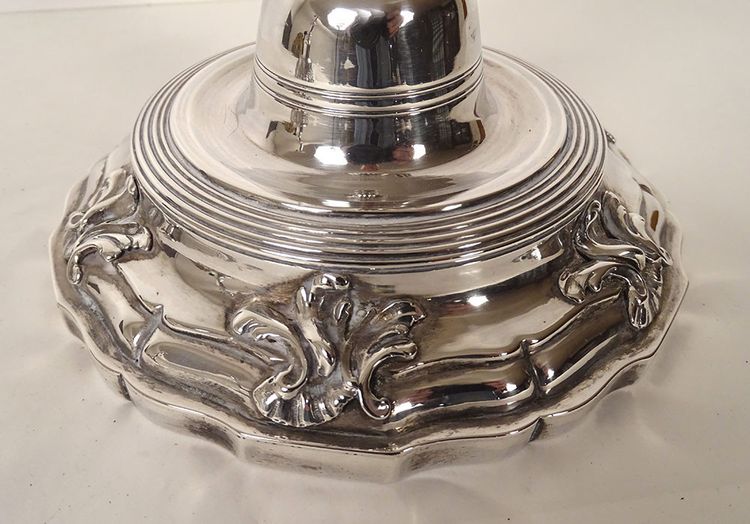Pair of Silver Candlesticks, Farmers General, Paris, M-A. Leroy, 1780, 18th Century