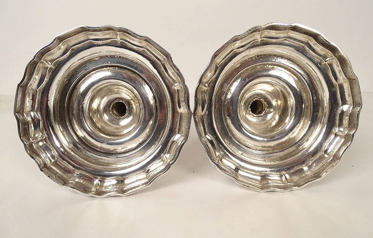 Pair of Silver Candlesticks, Farmers General, Paris, M-A. Leroy, 1780, 18th Century