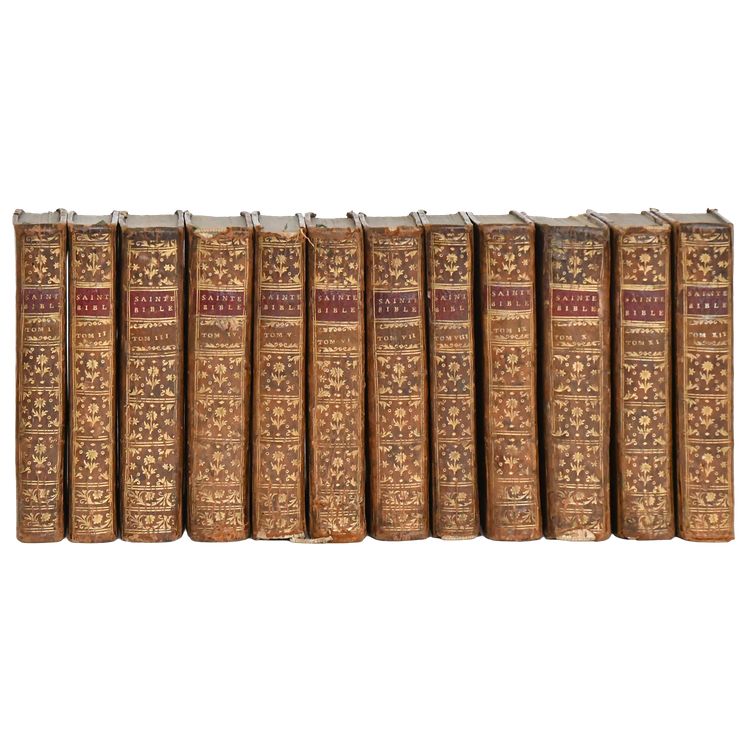 The Master of Saci “The Holy Bible” Printer Guillaume Desprez, Dated 1742, 12 volumes
