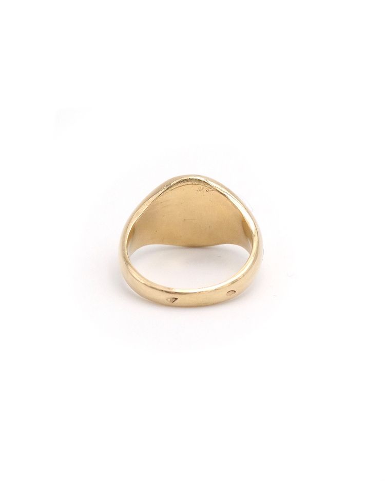 Vintage Siegelring aus 18k Gold, blanker Ring, Gravur, Gravur auf Anfrage, Vintage-Schmuckstück