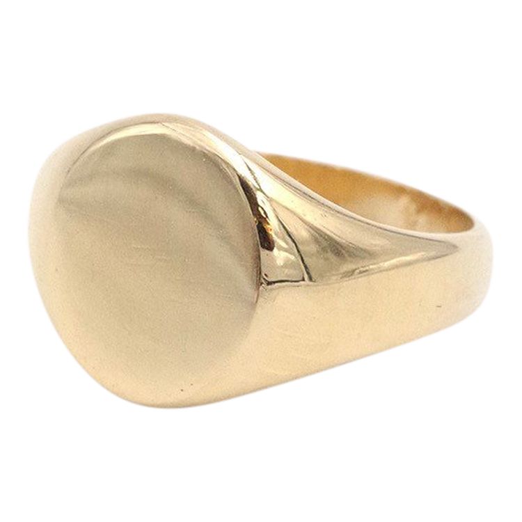 Vintage Siegelring aus 18k Gold, blanker Ring, Gravur, Gravur auf Anfrage, Vintage-Schmuckstück