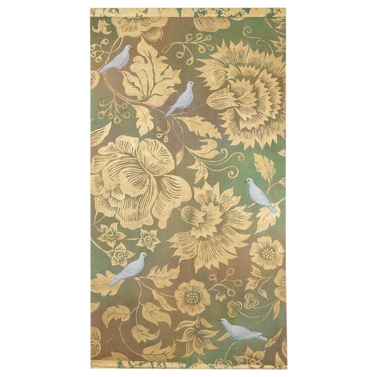 Painted canvas depicting doves in foliage. LS63311089P
