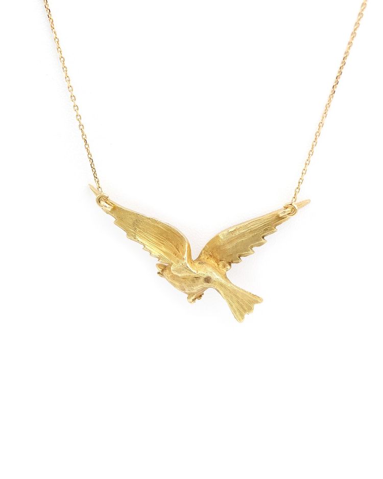 18 Karat Gold Rubin Vogel Halskette, Rubin, Halbperlen, Retro-Schmuck, Vintage Gold Halskette, Retro-Schmuck 