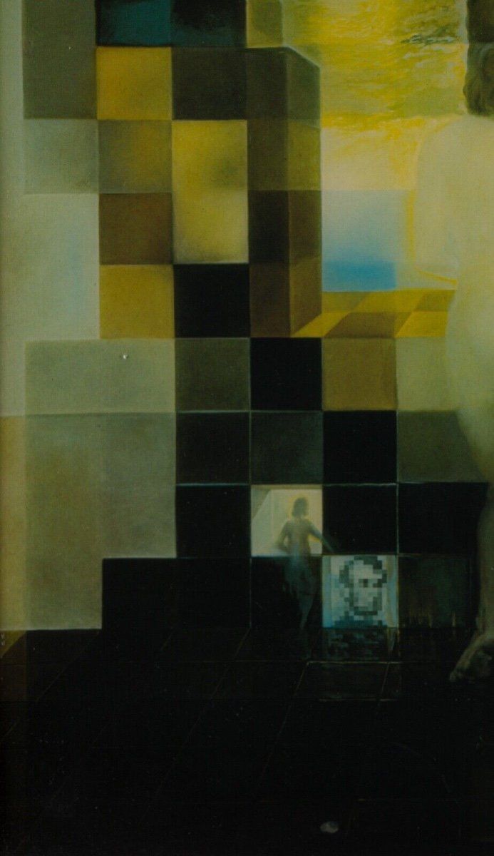 Porträt von Gala mit Blick auf das Mittelmeer nach Salvador Dali Lincoln Anamorphose