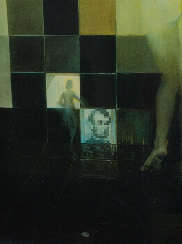 Porträt von Gala mit Blick auf das Mittelmeer nach Salvador Dali Lincoln Anamorphose