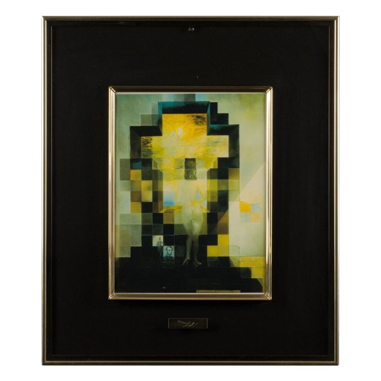 Porträt von Gala mit Blick auf das Mittelmeer nach Salvador Dali Lincoln Anamorphose