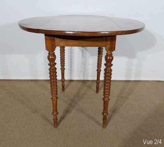 Small side table forming a console in solid Walnut - End of XIXth century