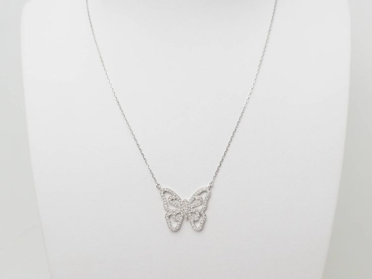 Collana a farfalla in oro bianco e diamanti