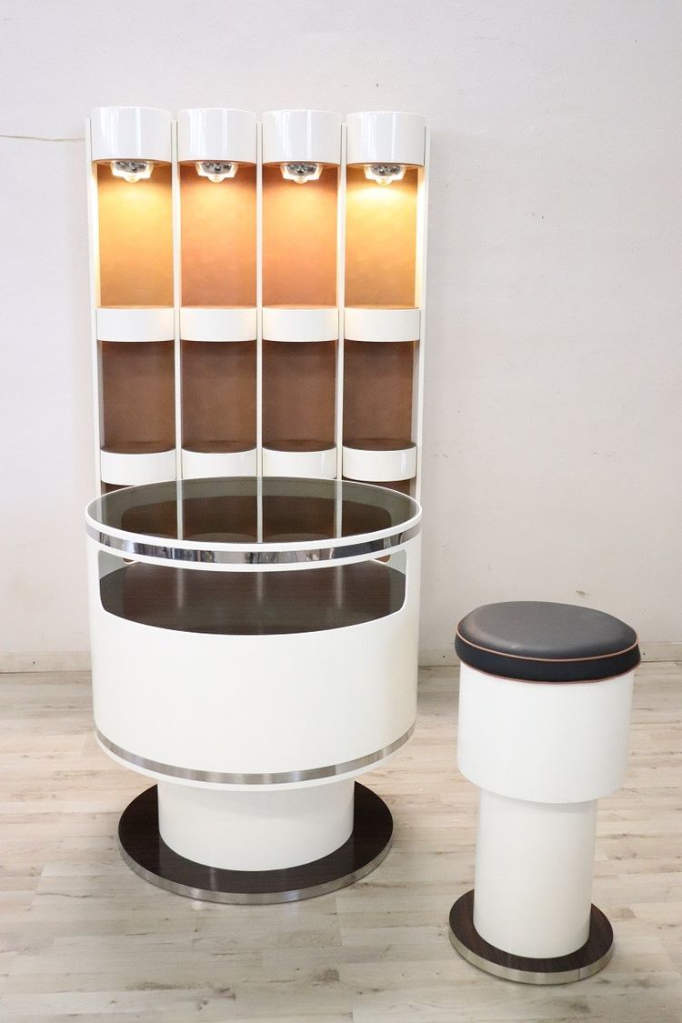 Weißes Space Age Bar Set, 1960er