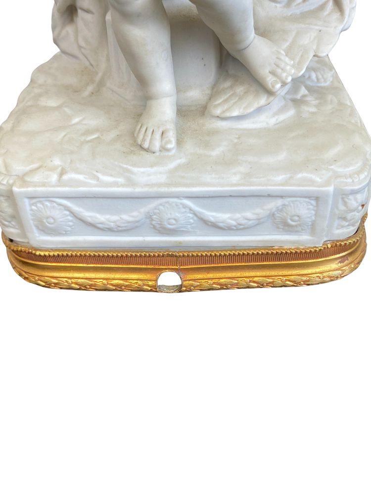 Late 19th Century Biscuit and Gilt Bronze Putti Lamp Base - Empire Style