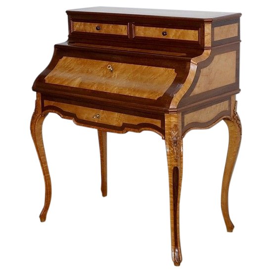  Seltenes Bureau de Dame aus Edelholz, Stil Louis XV, Epoche Napoleon III - 1850